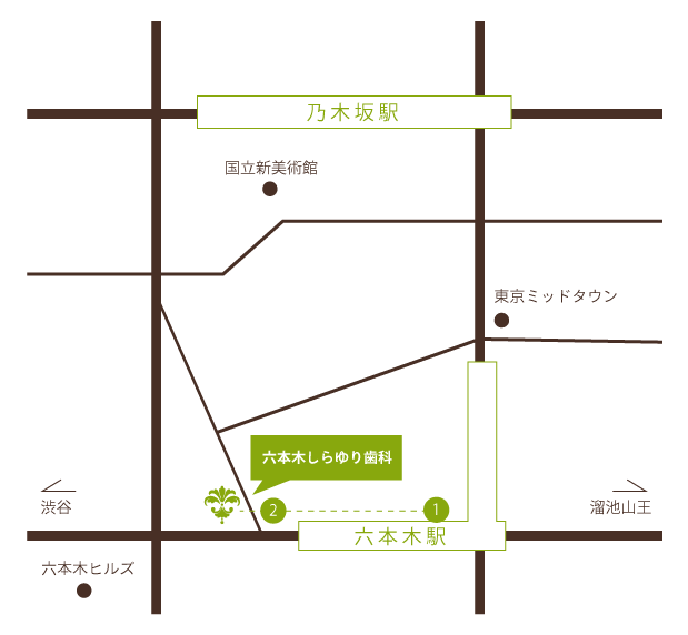 大江戸線 六本木駅からのアクセス