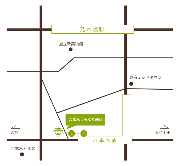 日比谷線・大江戸線 六本木駅からのアクセス